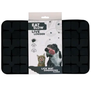 Eat Slow Live Longer Lick Mat Dimensions Flower Grijs